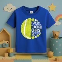 Christian Tennis Philippians 4:13 Gift Gift Toddler T-Shirt thumb 3