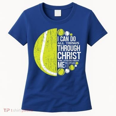 Christian Tennis Philippians 4:13 Gift Gift Women's T-Shirt