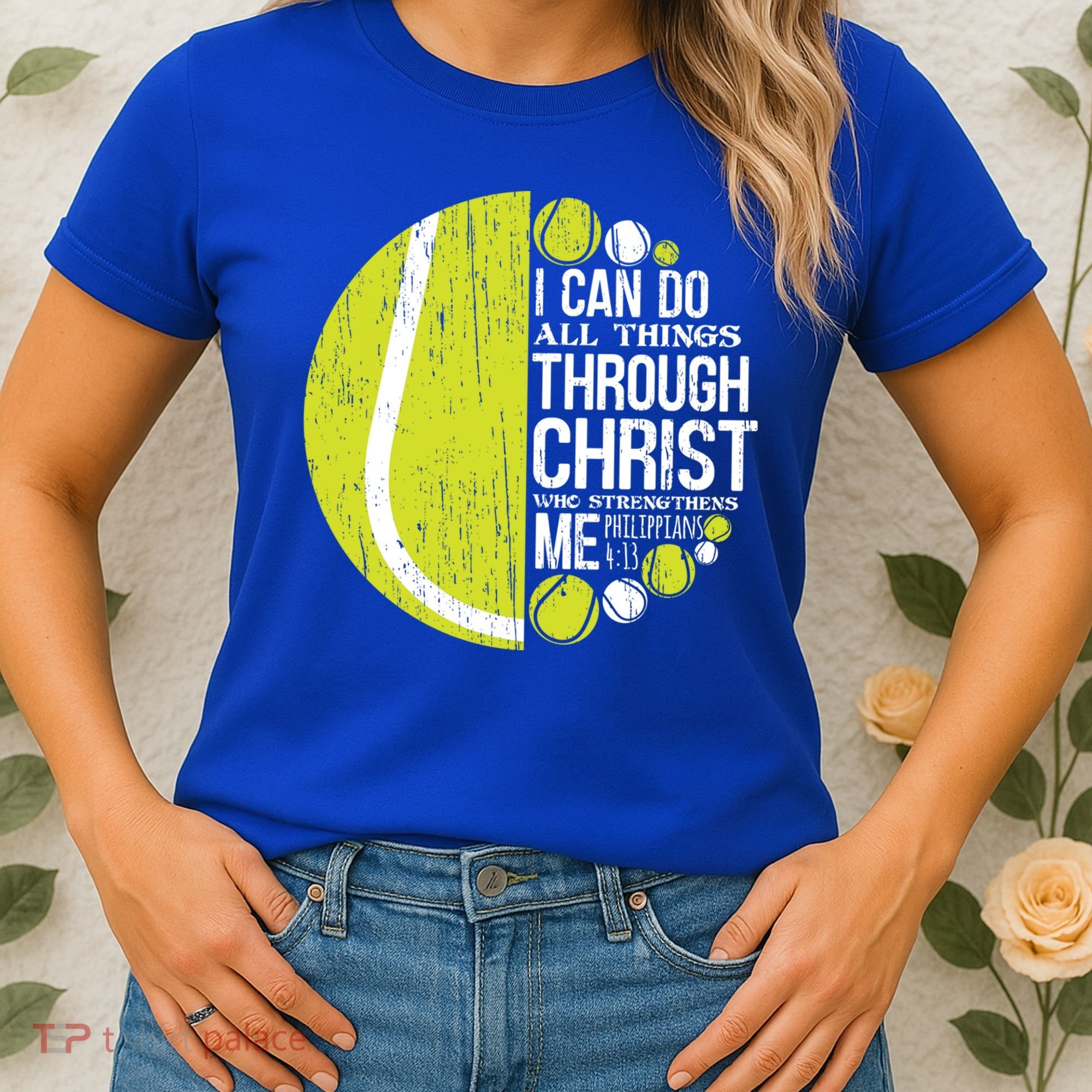 Christian Tennis Philippians 4:13 Gift Gift Women's T-Shirt