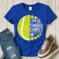 Christian Tennis Philippians 4:13 Gift Gift Women's T-Shirt thumb 3