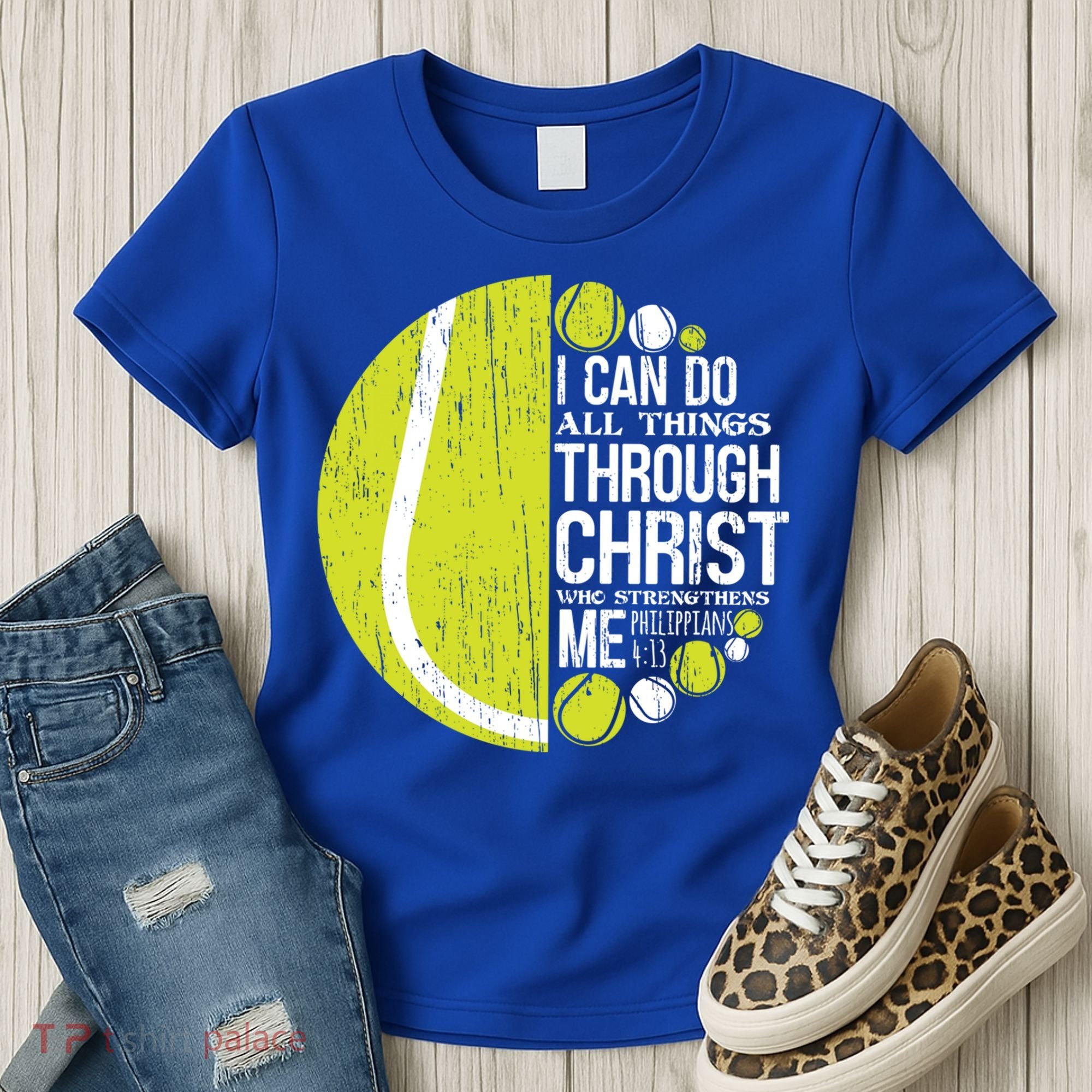 Christian Tennis Philippians 4:13 Gift Gift Women's T-Shirt