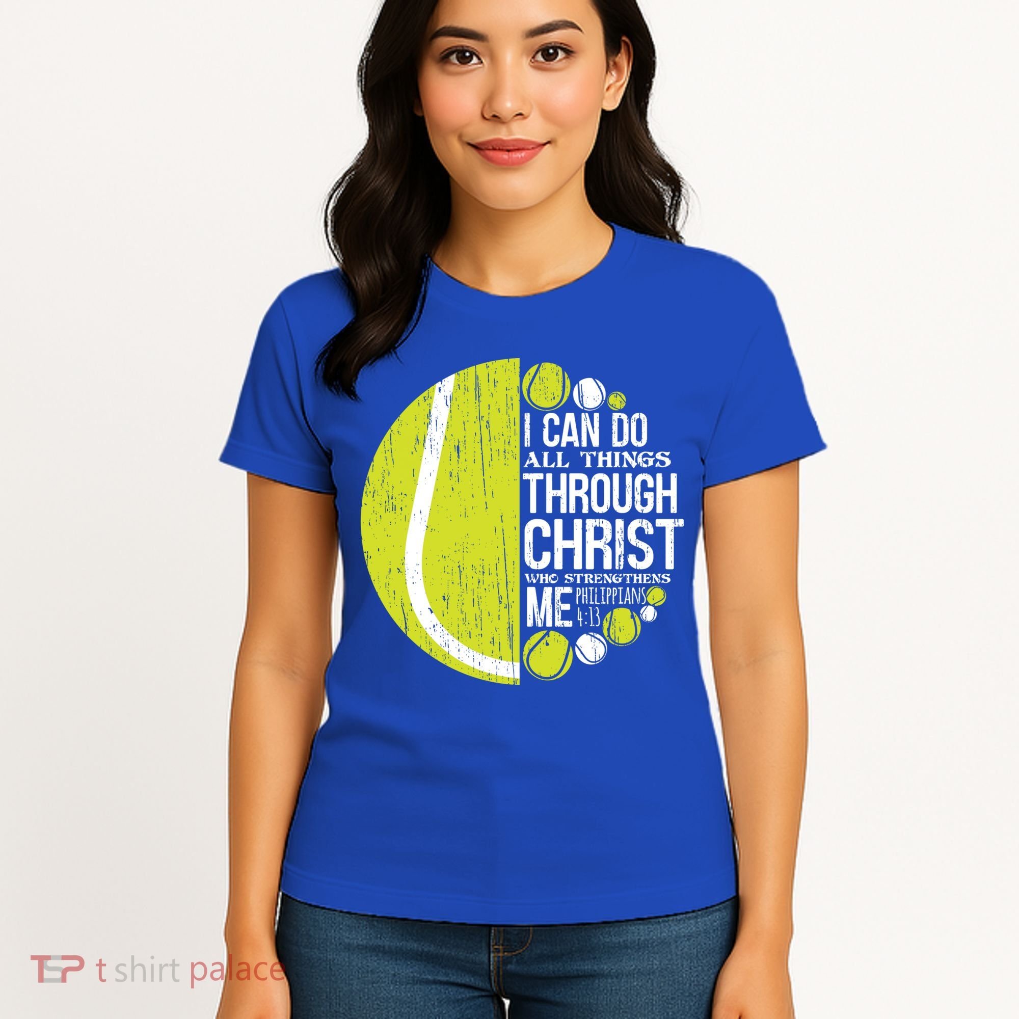Christian Tennis Philippians 4:13 Gift Gift Women's T-Shirt