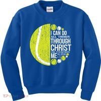 Christian Tennis Philippians 4:13 Gift Gift Kids Sweatshirt thumb 0