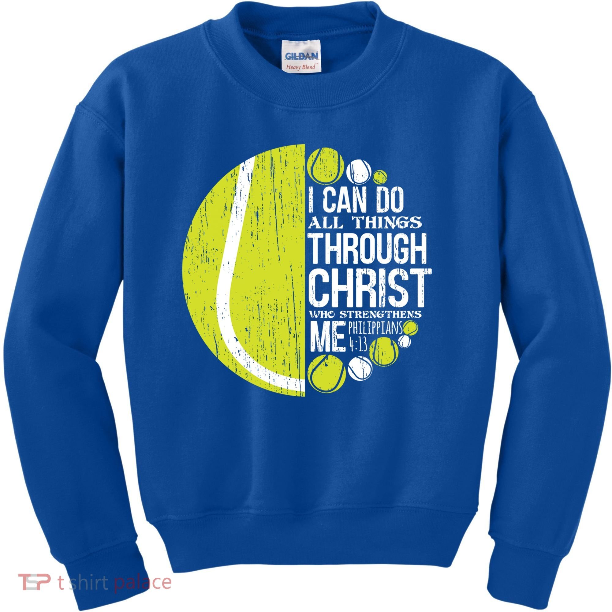 Christian Tennis Philippians 4:13 Gift Gift Kids Sweatshirt