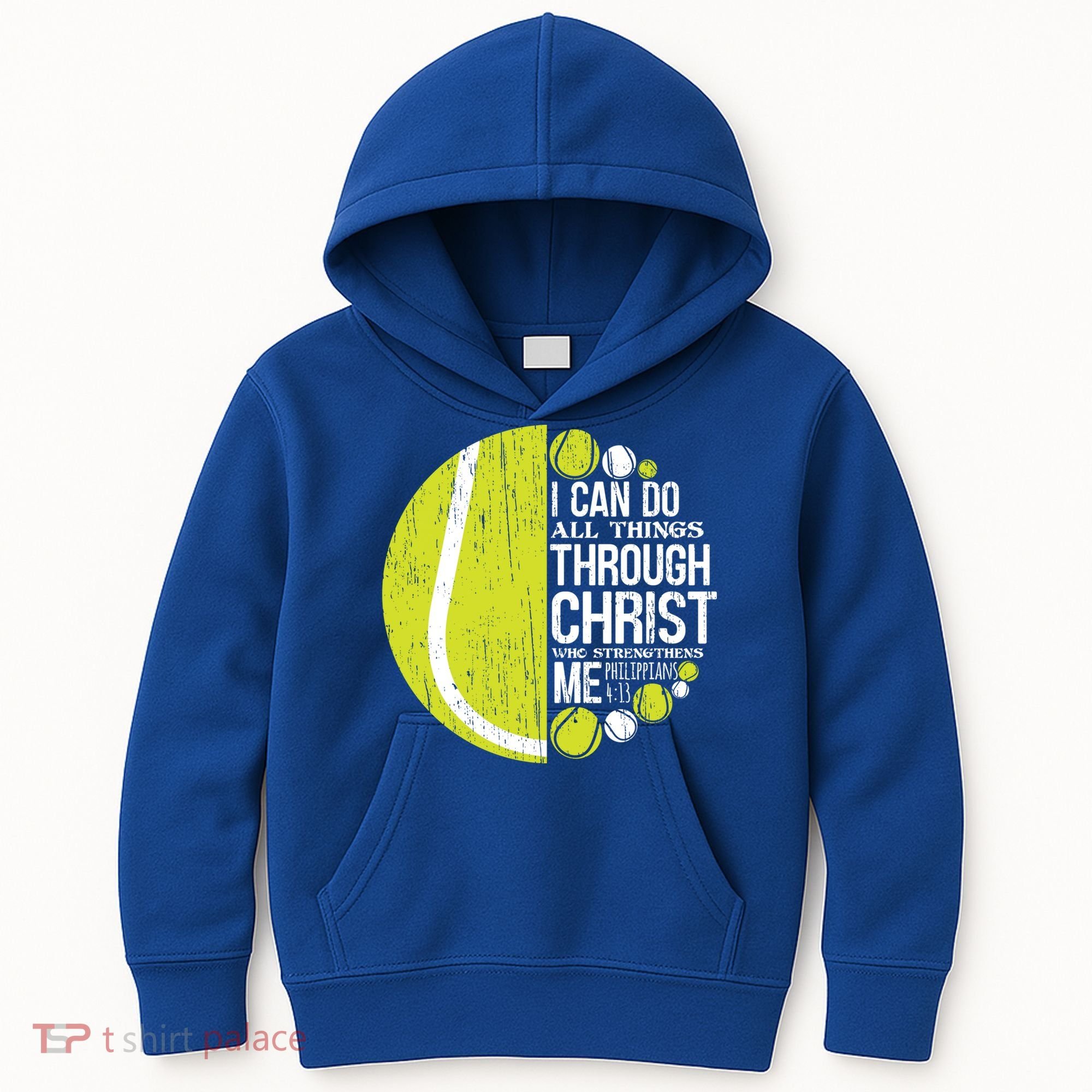 Christian Tennis Philippians 4:13 Gift Gift Kids Hoodie