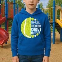 Christian Tennis Philippians 4:13 Gift Gift Kids Hoodie thumb 2