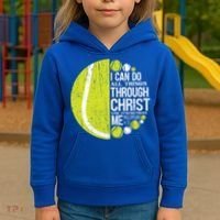 Christian Tennis Philippians 4:13 Gift Gift Kids Hoodie thumb 3