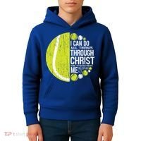 Christian Tennis Philippians 4:13 Gift Gift Kids Hoodie thumb 4