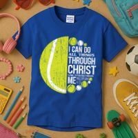 Christian Tennis Philippians 4:13 Gift Gift Kids T-Shirt thumb 3