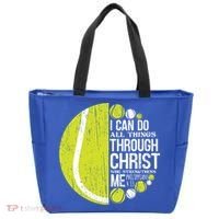 Christian Tennis Philippians 4:13 Gift Gift Tote Bag thumb 0