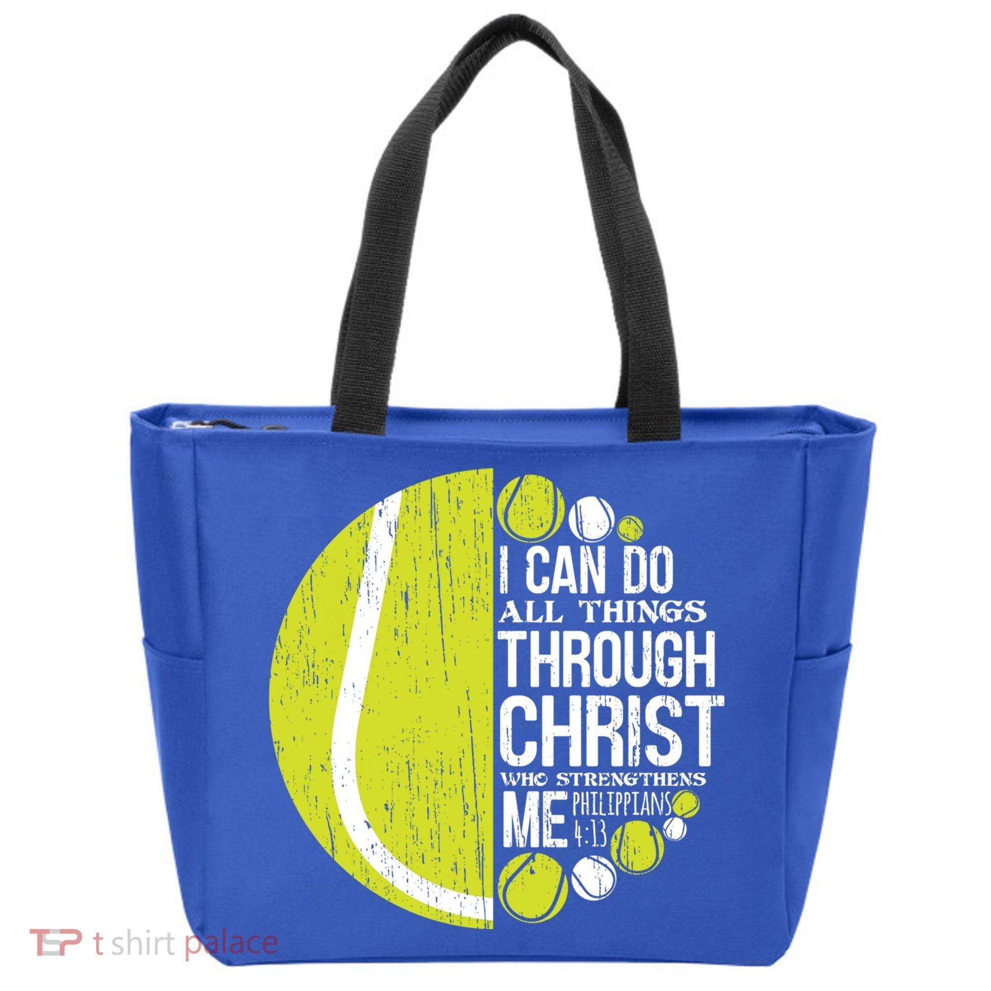 Christian Tennis Philippians 4:13 Gift Gift Tote Bag