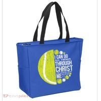 Christian Tennis Philippians 4:13 Gift Gift Tote Bag thumb 2