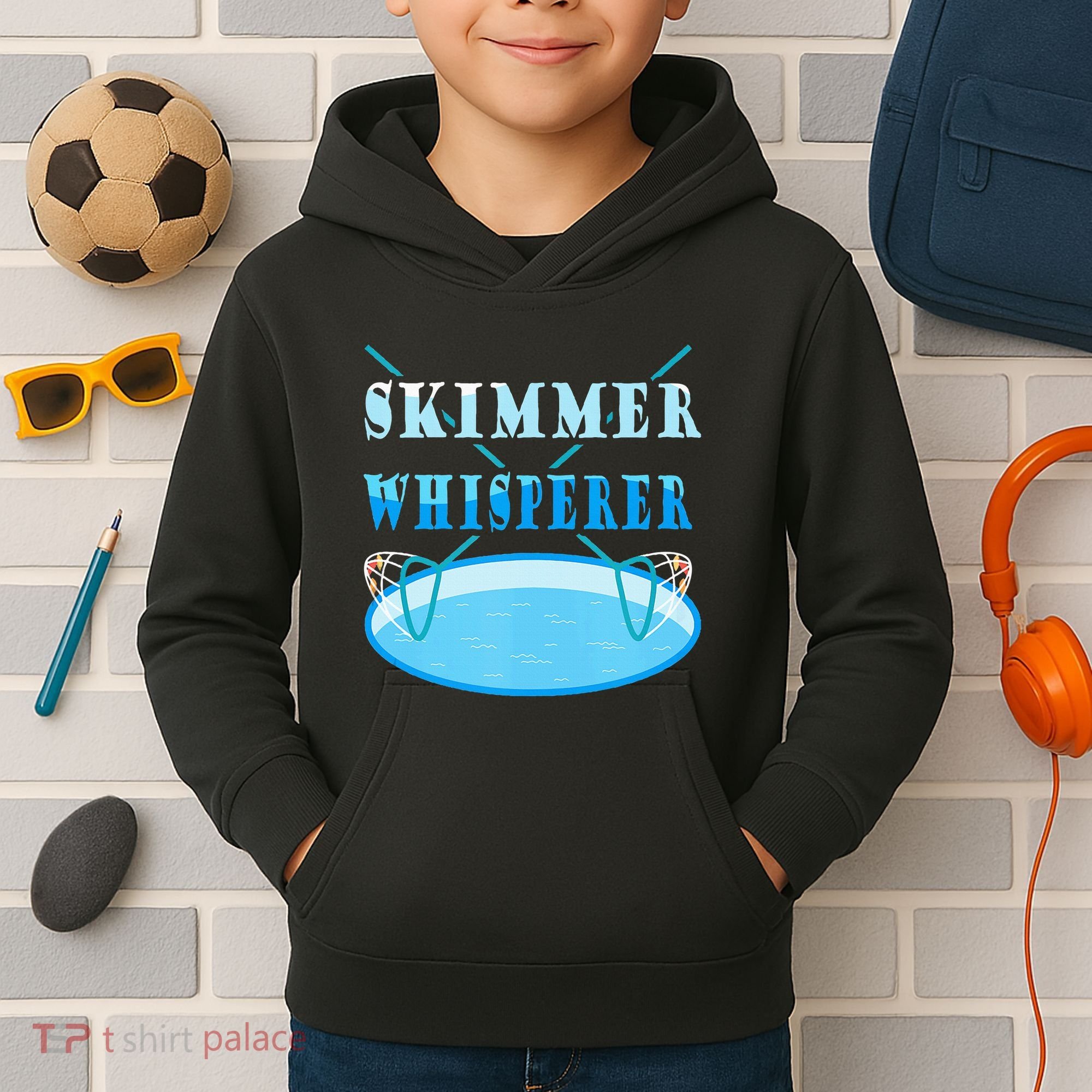 Cleaning The Pool Skimmer Whisperer Pool Guy Kids Hoodie