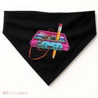Cassette Tape Pencil 70S 80S 90S Music Mixtape USA-Made Doggie Bandana thumb 0