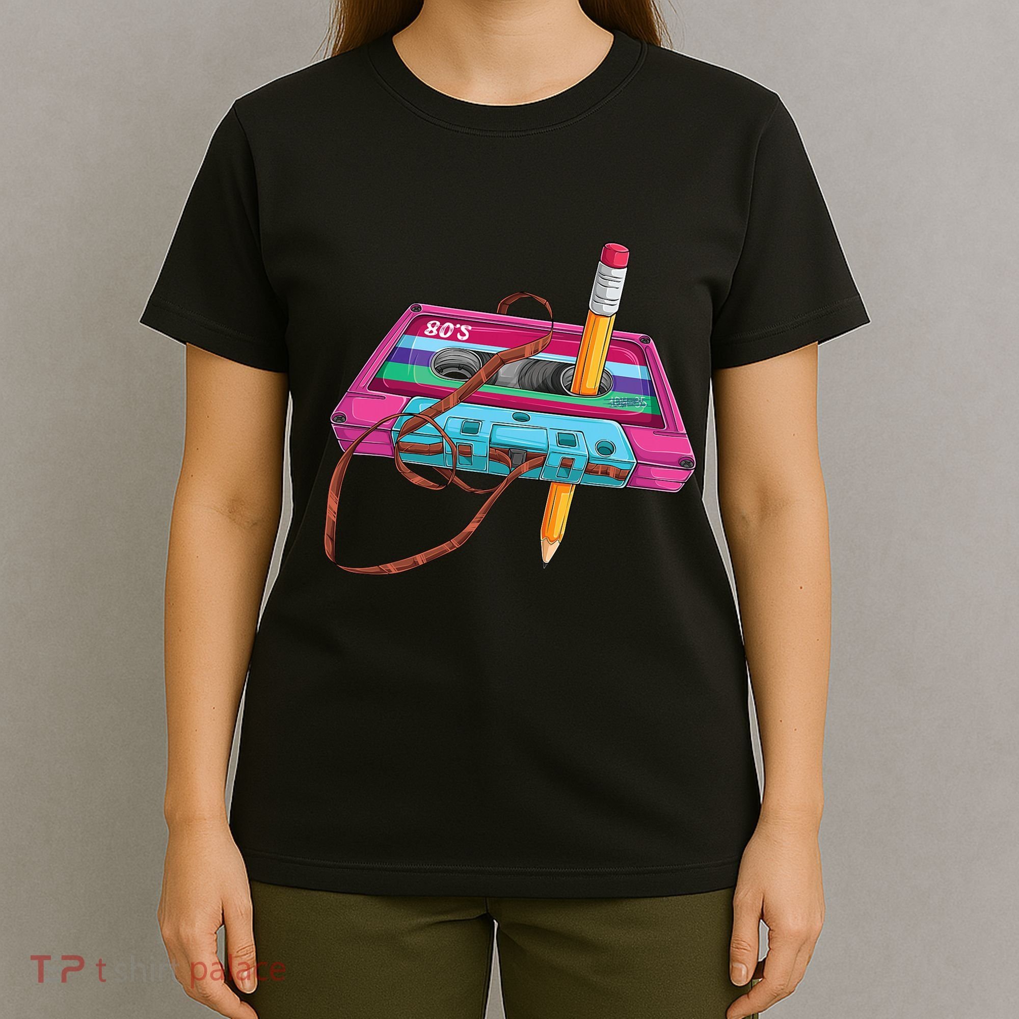 Cassette Tape Pencil 70S 80S 90S Music Mixtape T-Shirt