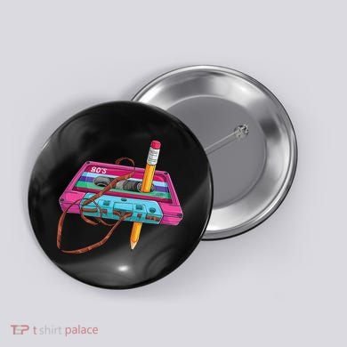 Cassette Tape Pencil 70S 80S 90S Music Mixtape Button