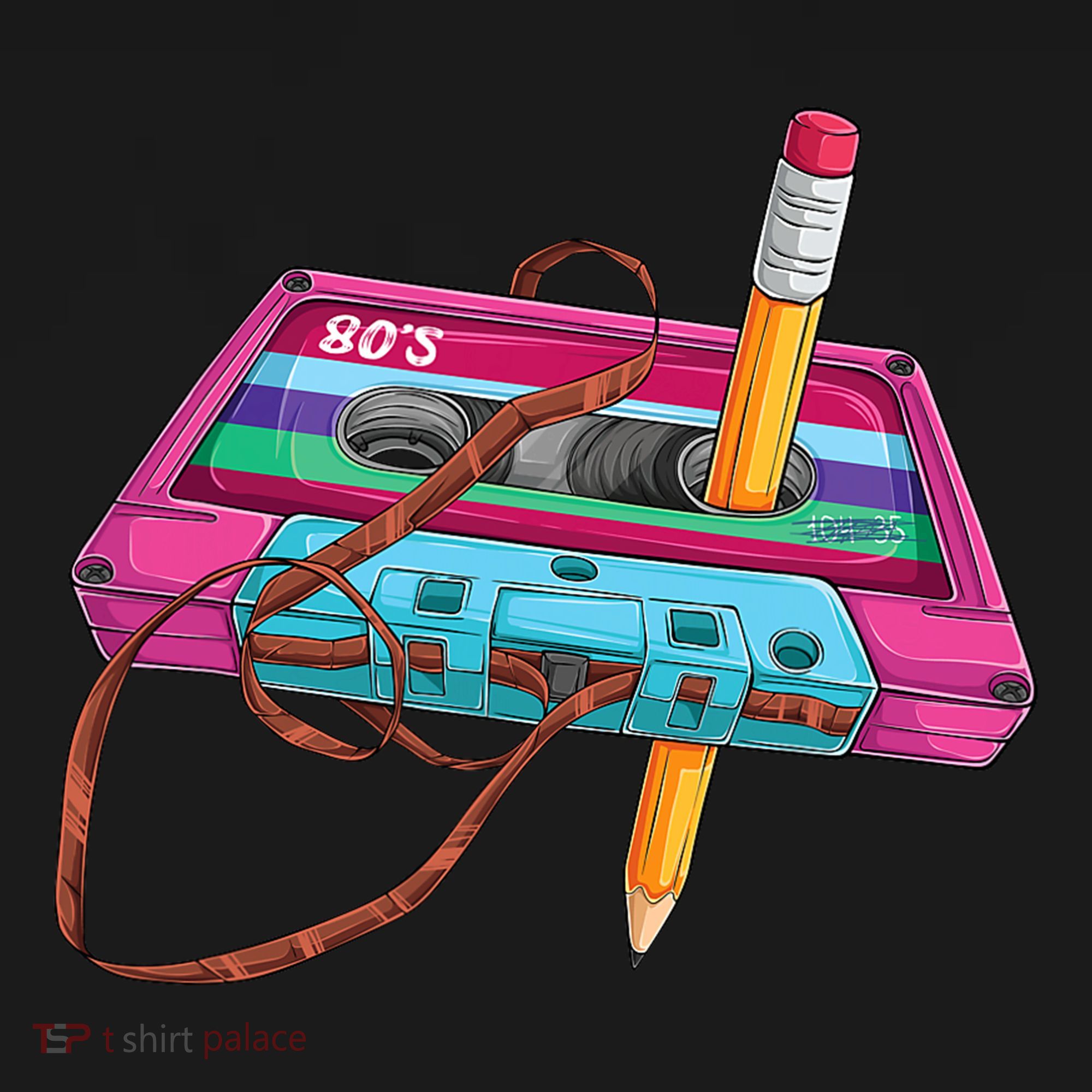 Cassette Tape Pencil 70S 80S 90S Music Mixtape Women's Hoodie