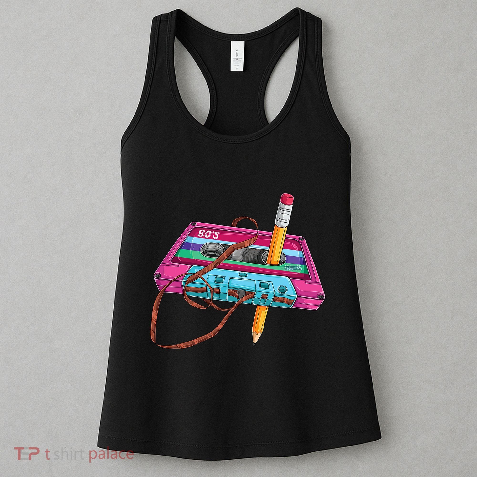 Cassette Tape Pencil 70S 80S 90S Music Mixtape Women's Tank Top