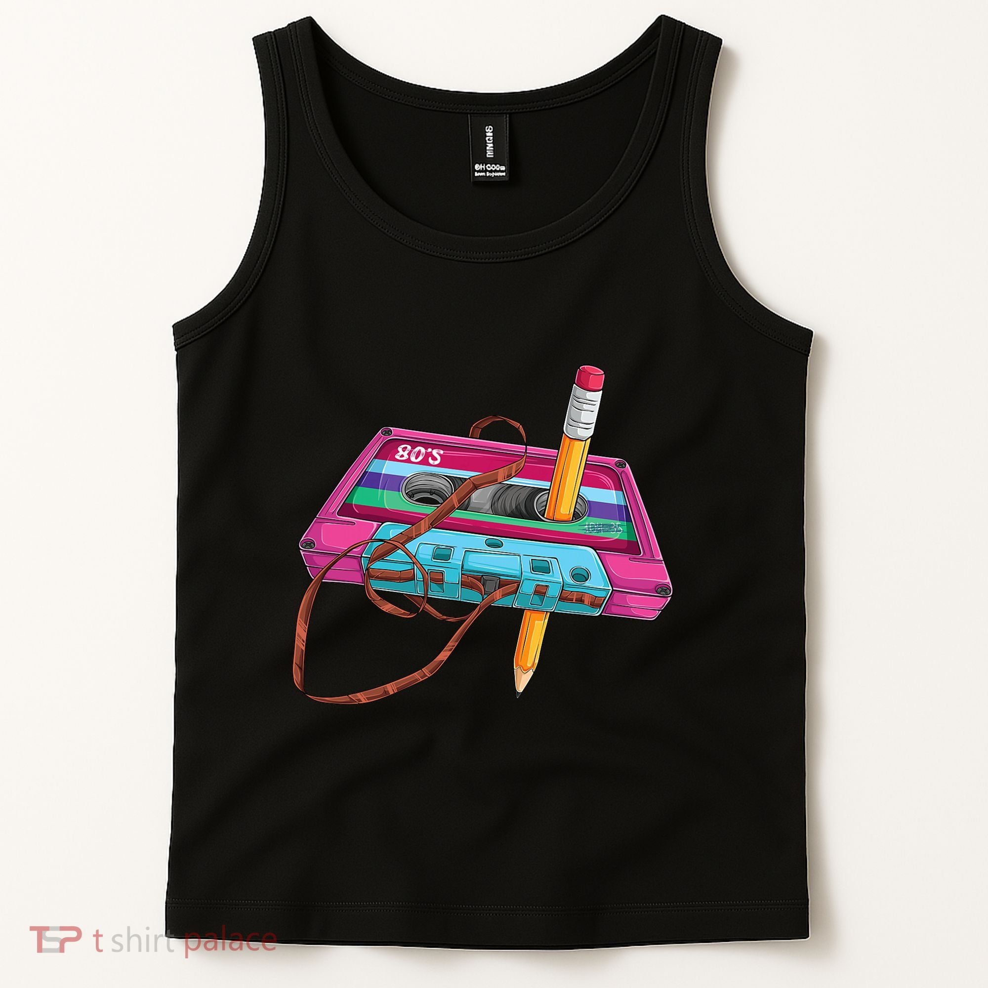 Cassette Tape Pencil 70S 80S 90S Music Mixtape Tank Top