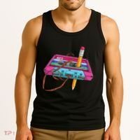 Cassette Tape Pencil 70S 80S 90S Music Mixtape Tank Top thumb 3