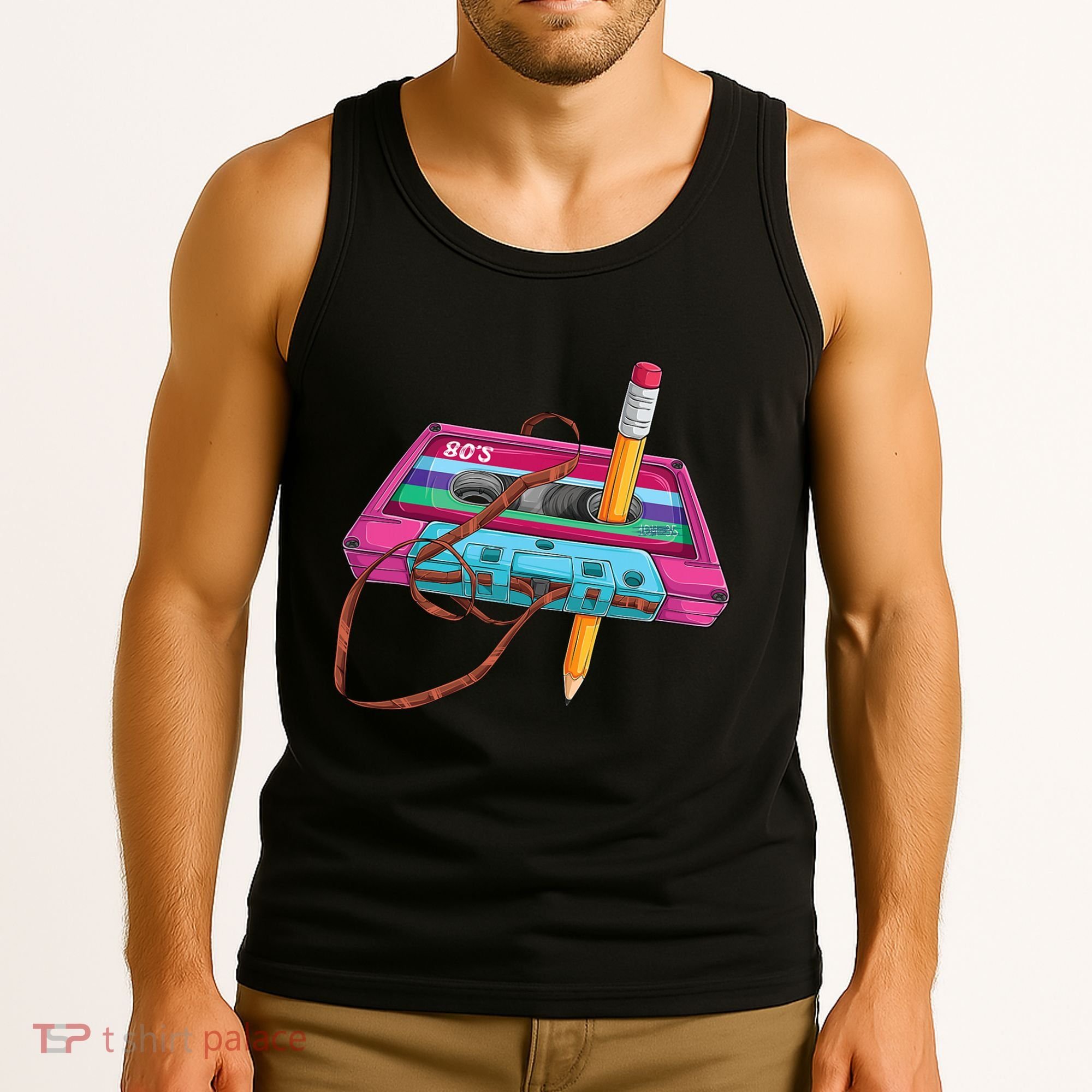 Cassette Tape Pencil 70S 80S 90S Music Mixtape Tank Top