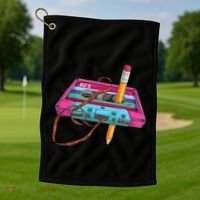 Cassette Tape Pencil 70S 80S 90S Music Mixtape Golf Towel thumb 1