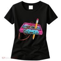 Cassette Tape Pencil 70S 80S 90S Music Mixtape Women's T-Shirt thumb 0