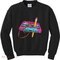 Cassette Tape Pencil 70S 80S 90S Music Mixtape Kids Sweatshirt thumb 0