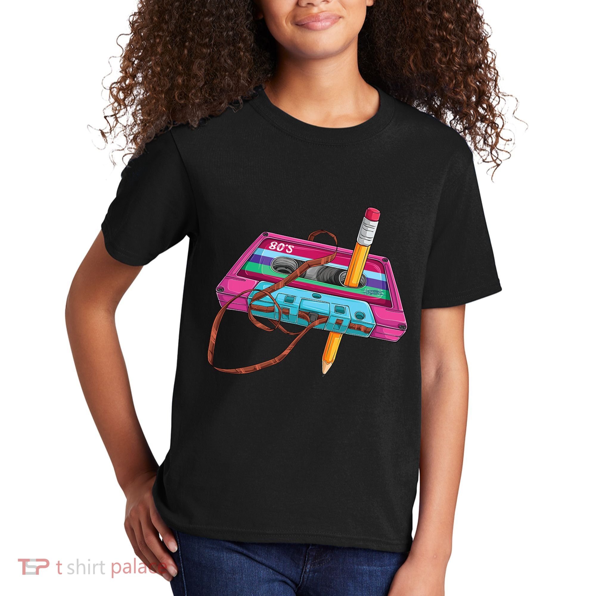 Cassette Tape Pencil 70S 80S 90S Music Mixtape Kids T-Shirt