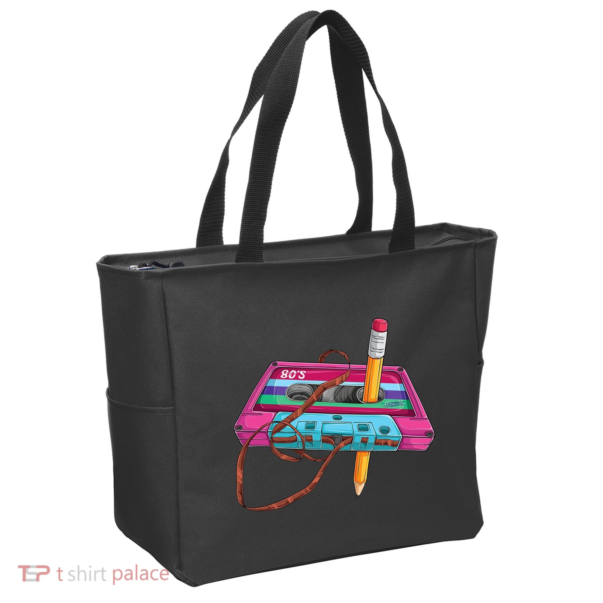 Cassette Tape Pencil 70S 80S 90S Music Mixtape Tote Bag