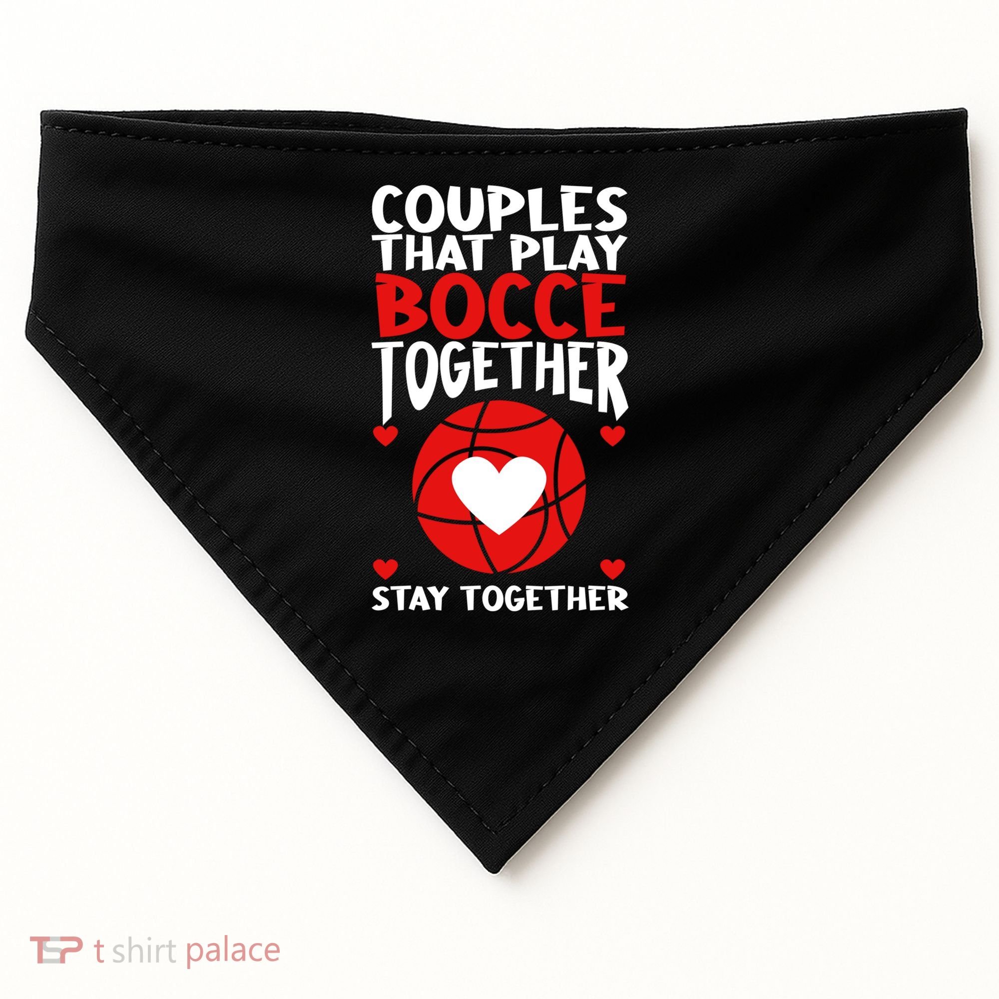 Couples That Play Bocce Together Bocce Ball Cool Gift USA-Made Doggie Bandana