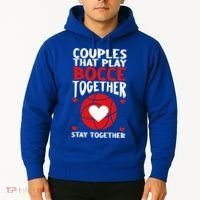 Couples That Play Bocce Together Bocce Ball Cool Gift Hoodie thumb 2