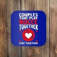 Couples That Play Bocce Together Bocce Ball Cool Gift Coaster thumb 0