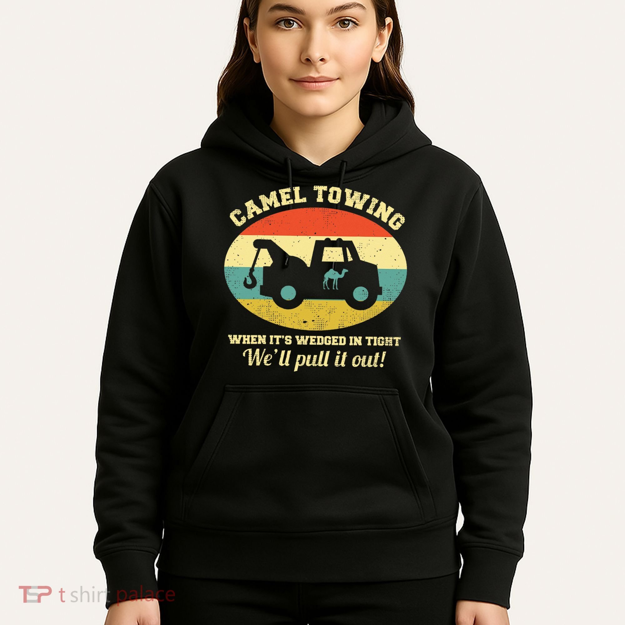 Camel Towing Retro Adult Humor Hoodie