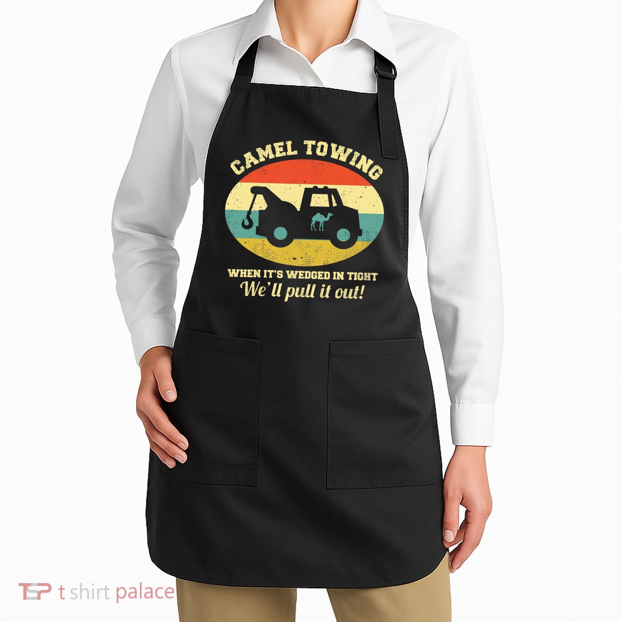 Camel Towing Retro Adult Humor Apron