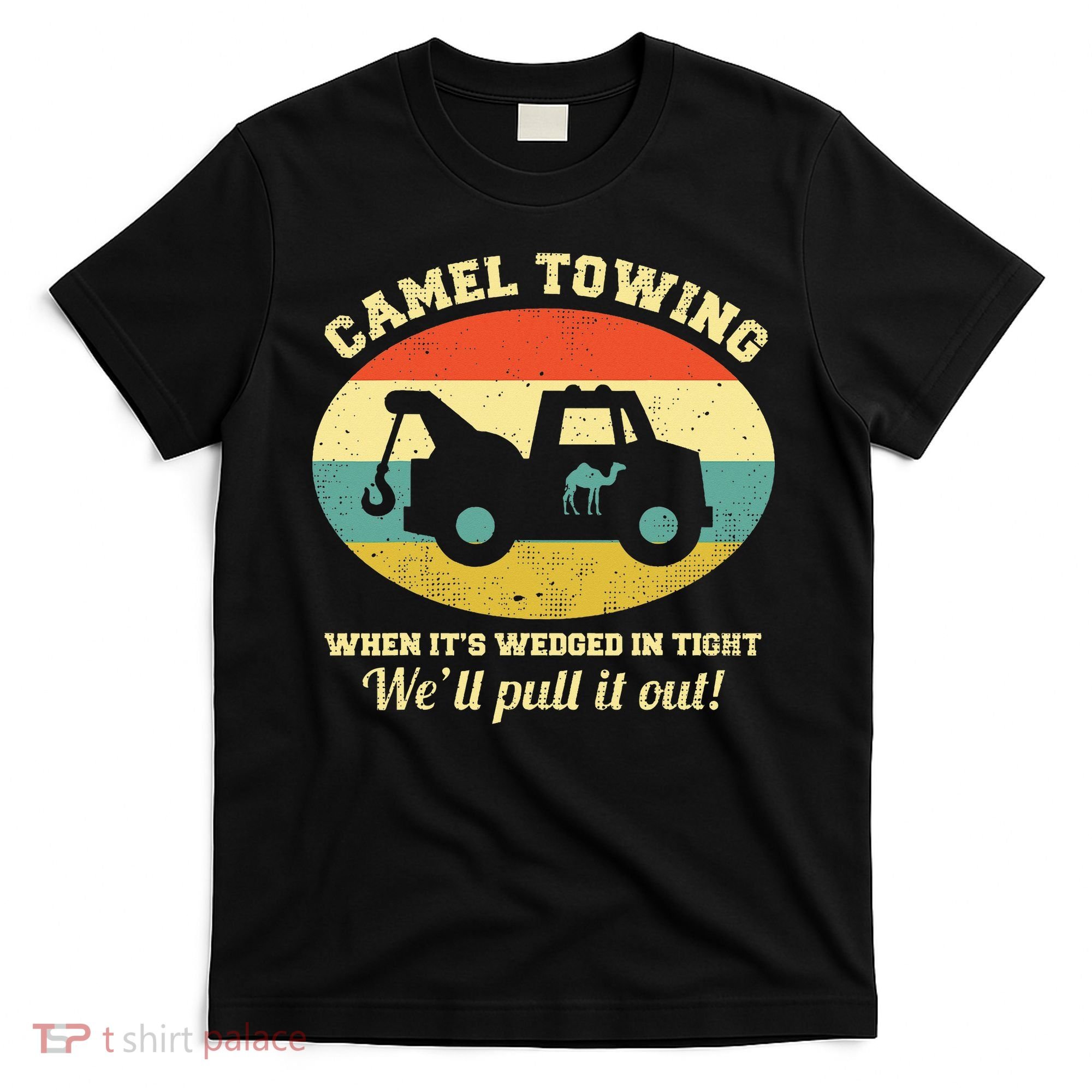 Camel Towing Retro Adult Humor T-Shirt