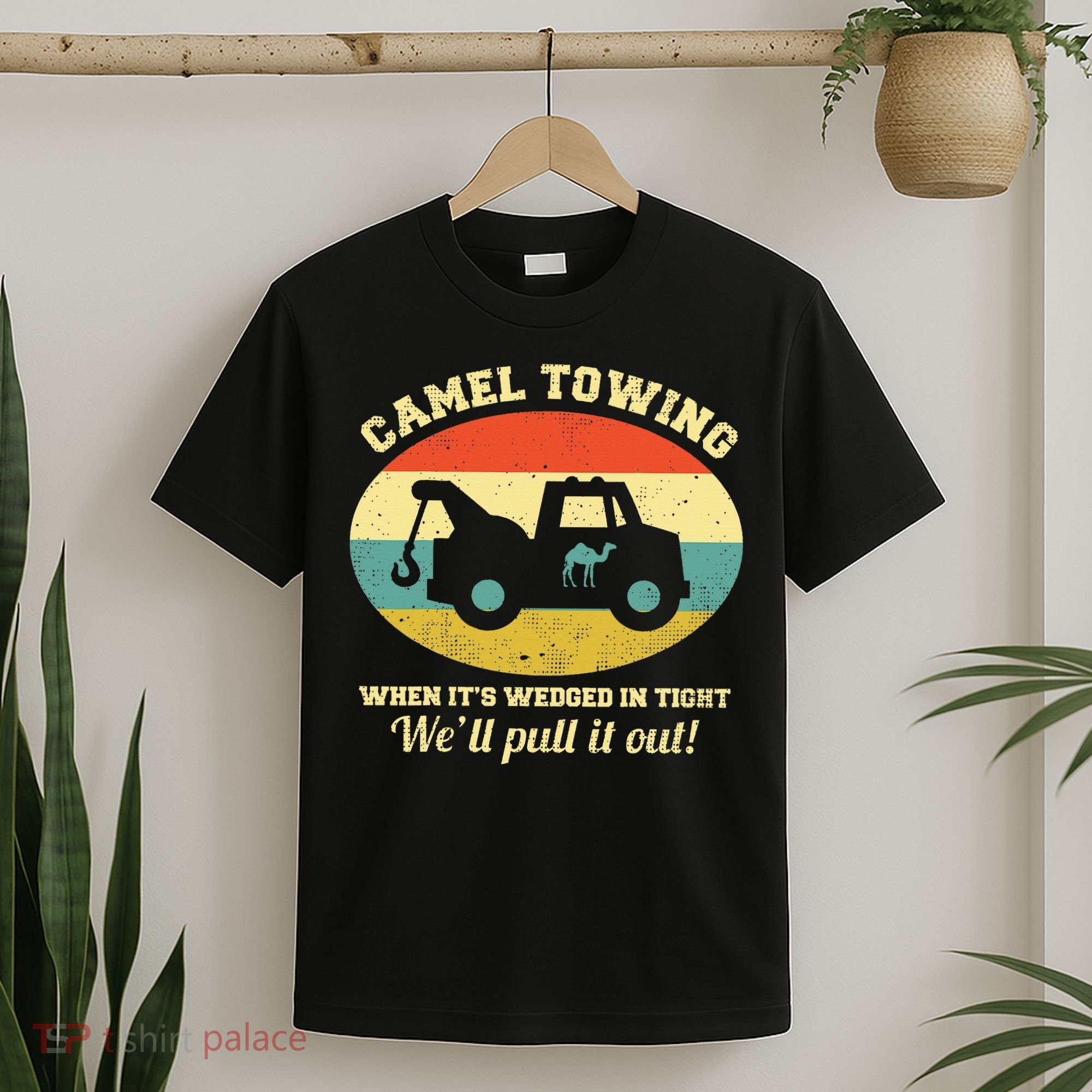 Camel Towing Retro Adult Humor T-Shirt
