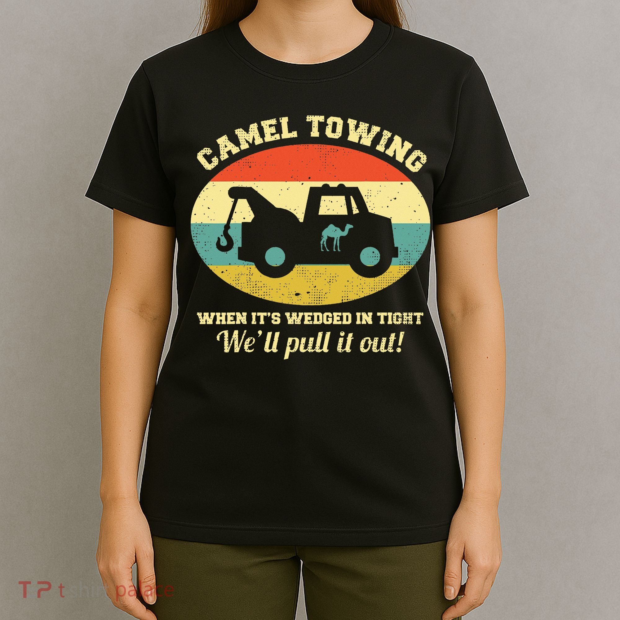 Camel Towing Retro Adult Humor T-Shirt