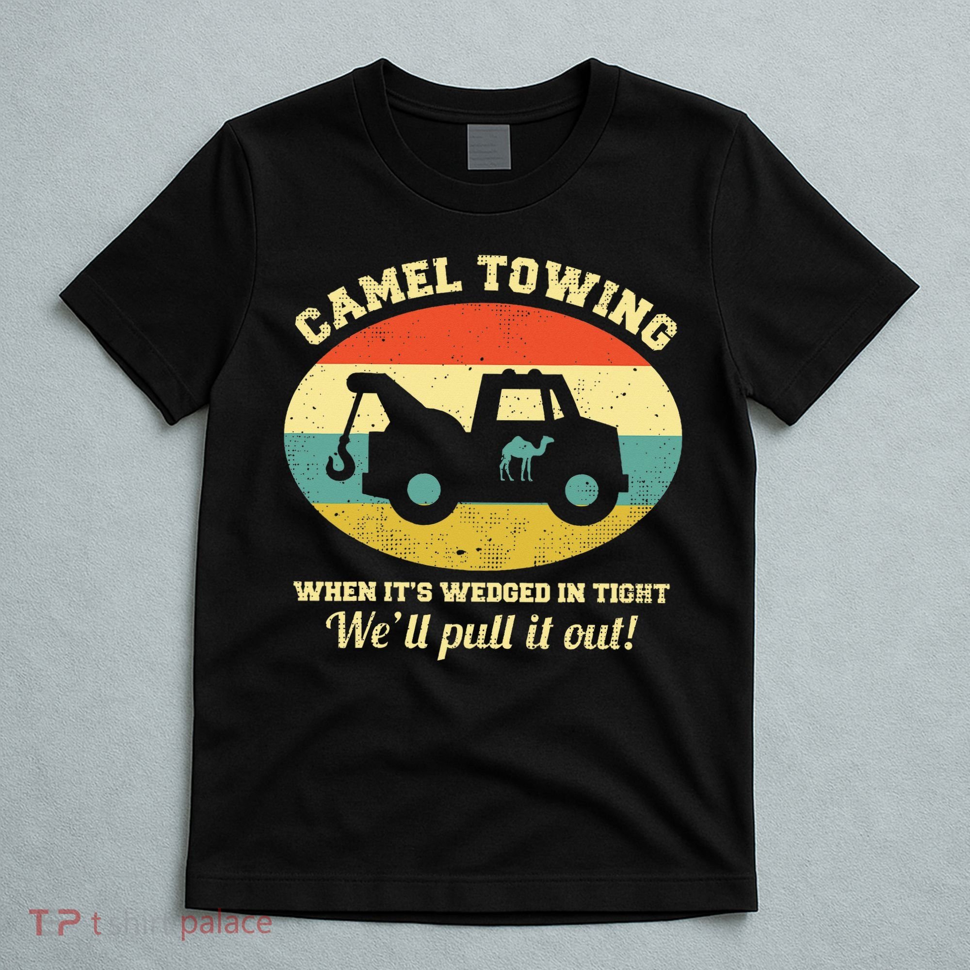 Camel Towing Retro Adult Humor T-Shirt