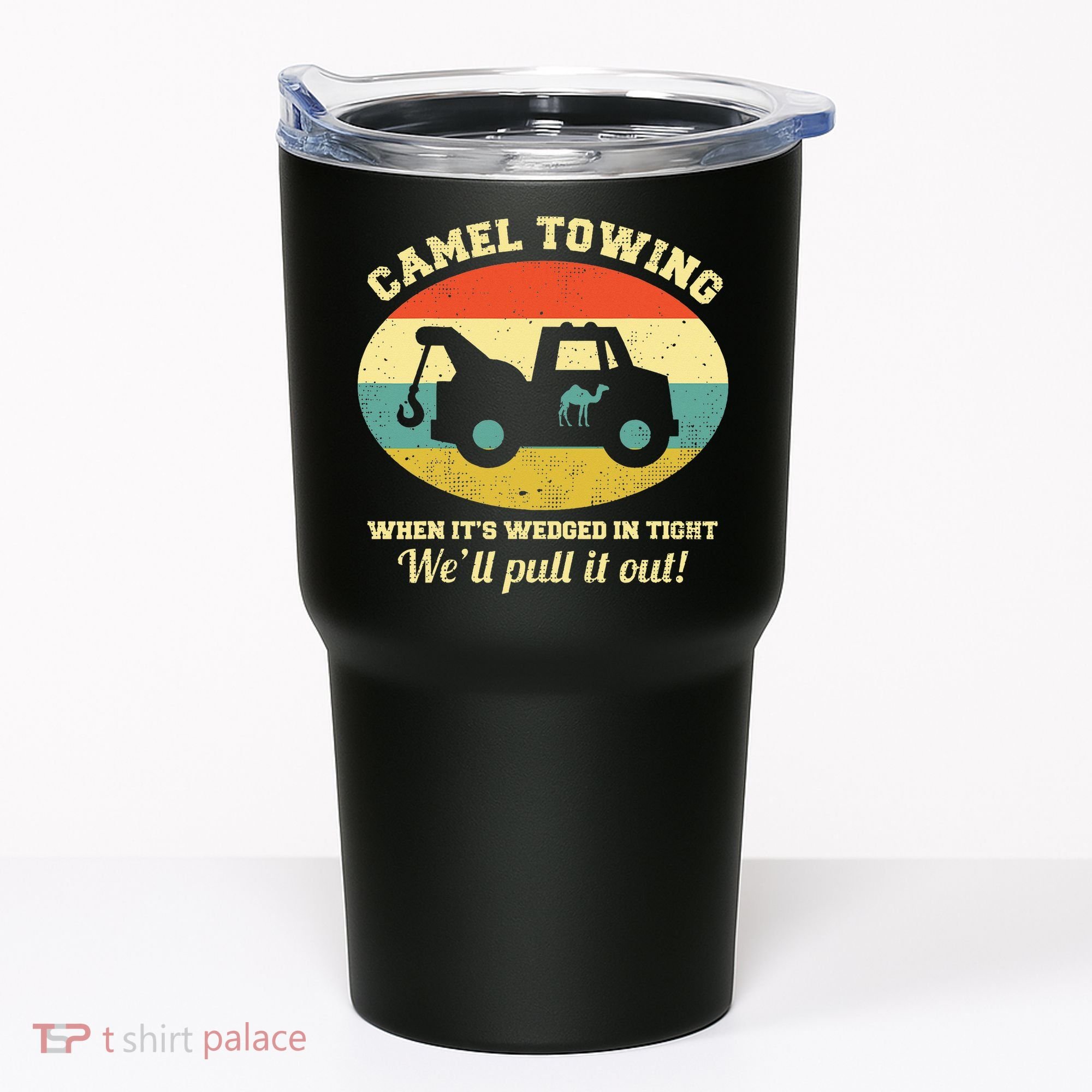 Camel Towing Retro Adult Humor Tumbler