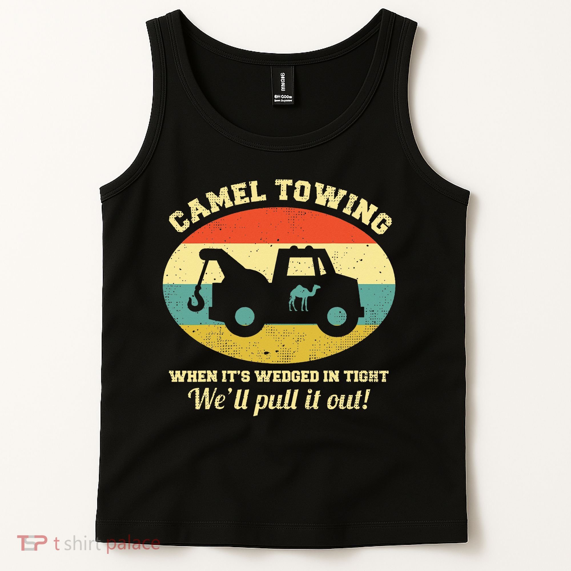 Camel Towing Retro Adult Humor Tank Top