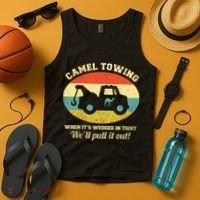 Camel Towing Retro Adult Humor Tank Top thumb 4