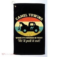 Camel Towing Retro Adult Humor Golf Towel thumb 0