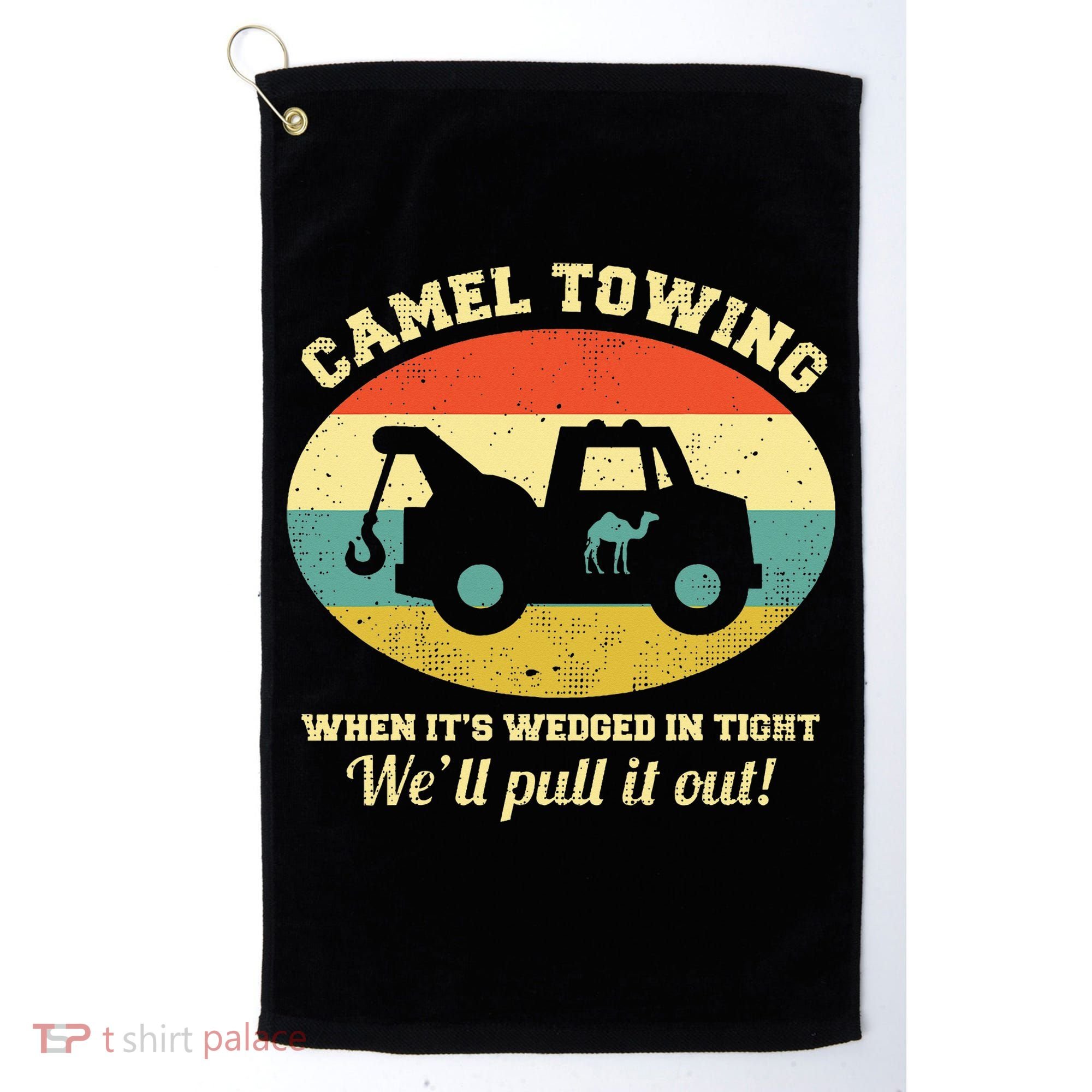Camel Towing Retro Adult Humor Golf Towel