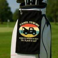 Camel Towing Retro Adult Humor Golf Towel thumb 2
