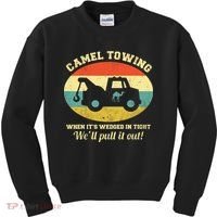 Camel Towing Retro Adult Humor Kids Sweatshirt thumb 0
