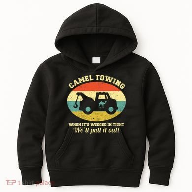Camel Towing Retro Adult Humor Kids Hoodie