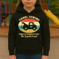 Camel Towing Retro Adult Humor Kids Hoodie thumb 3