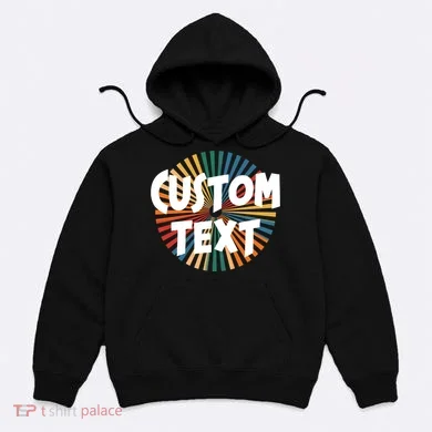 Custom Text Retro Colorful Logo Personalized Design Hoodie