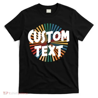 Custom Text Retro Colorful Logo Personalized Design T-Shirt